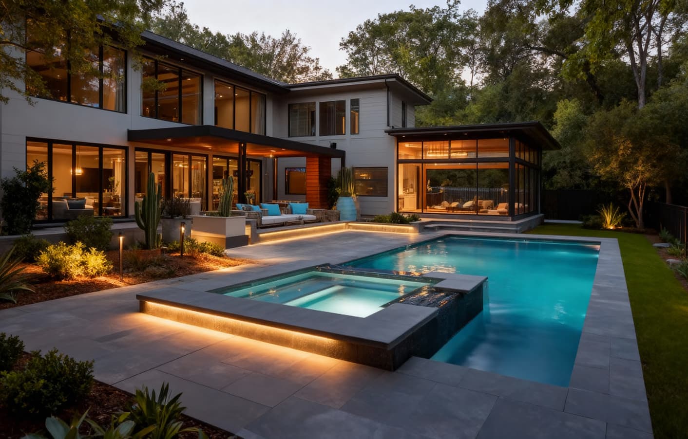 Piscina e área externa de luxo